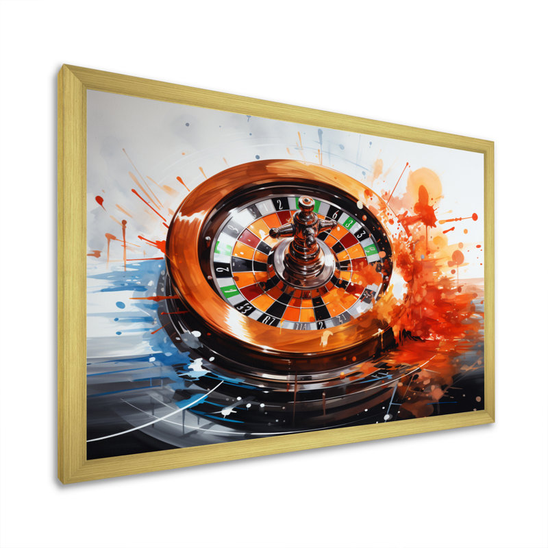«Casino Royale Roulette II», reproduction sur toile, H 34 po x l 44 po x P 1,5 po, Cadre doré à une seule photo