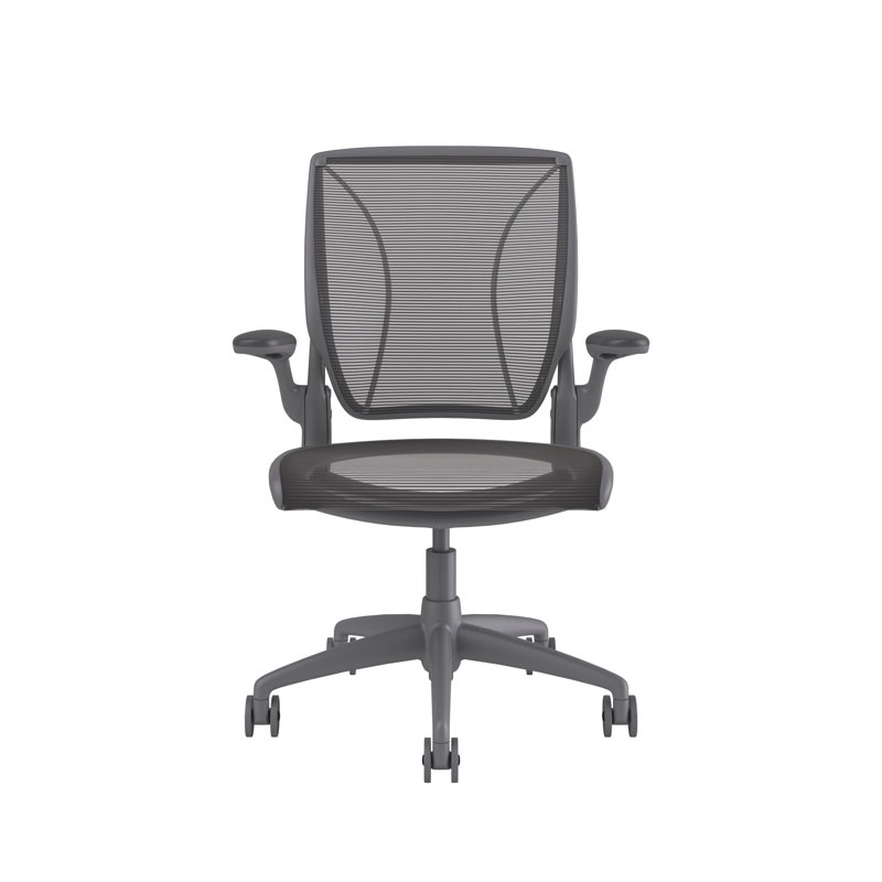 World Task Chair, Gray, Black, Fixed
