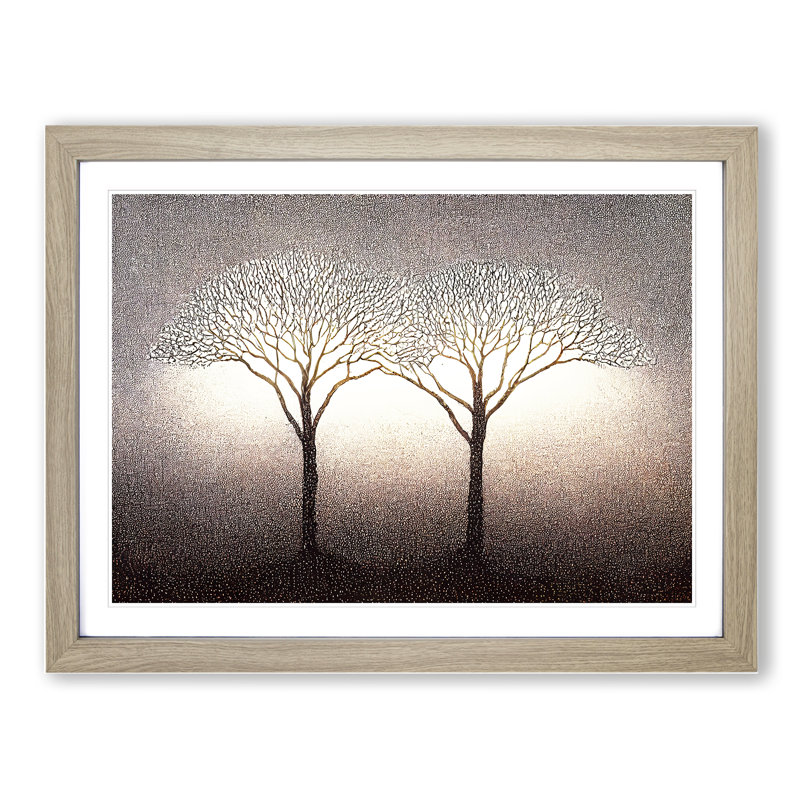 Dazzling Trees - Single Picture Frame Print, 25cm H x 34cm W x 2cm D, Oak