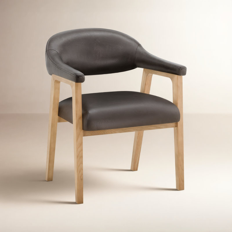 Chaise rembourrée Efren Daina Rosswell, Similicuir bison Copley