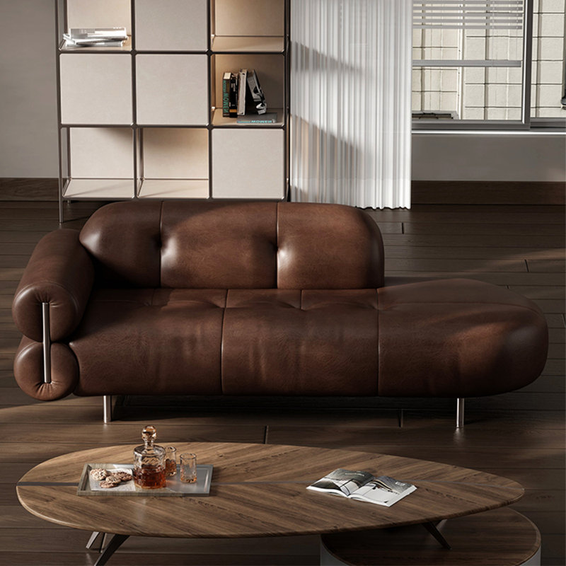 Chaise longue de loisirs créative et moderne, Café, Orienté à gauche (vu de face)