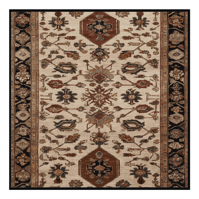 Machine Washable Turkish Brown Area Rug, Square 6'
