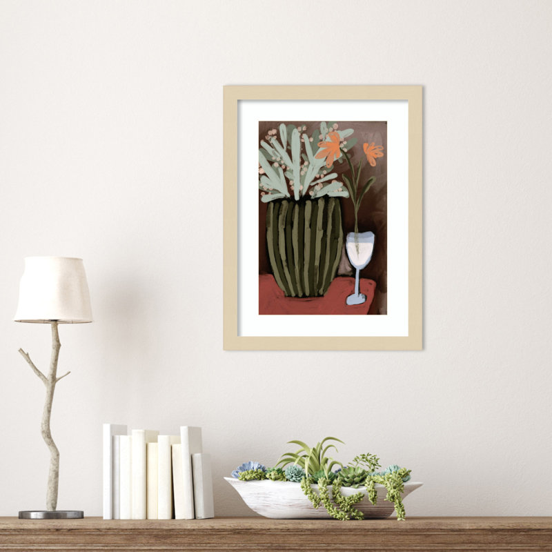 «Lyn Floral Still Life No 4» par Treechild, impression sur bois encadrée, Brun, H 17 po x l 13 po