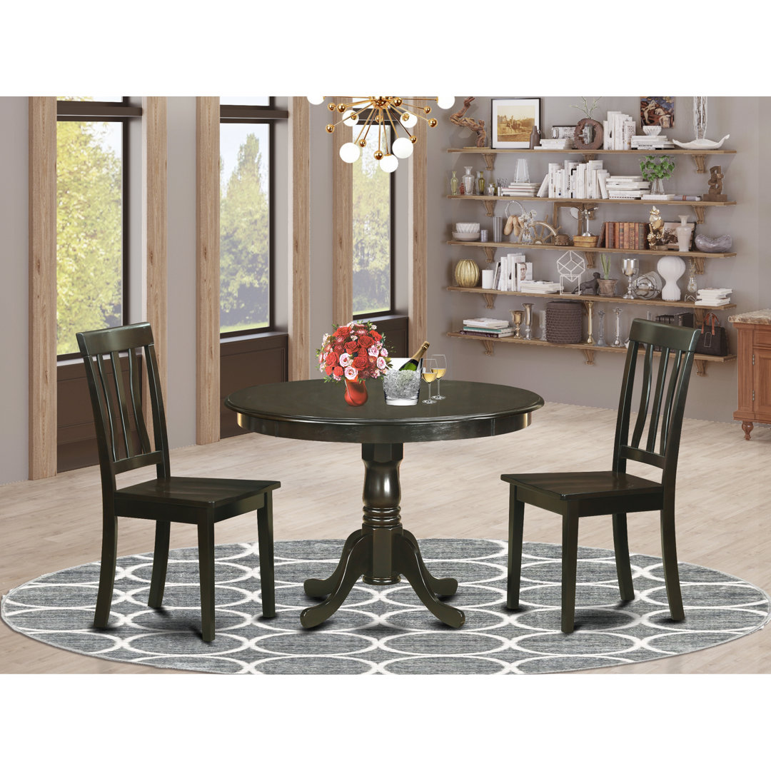 Maffra Rubberwood Solid Wood Dining Set Alcott Hill® Pieces 