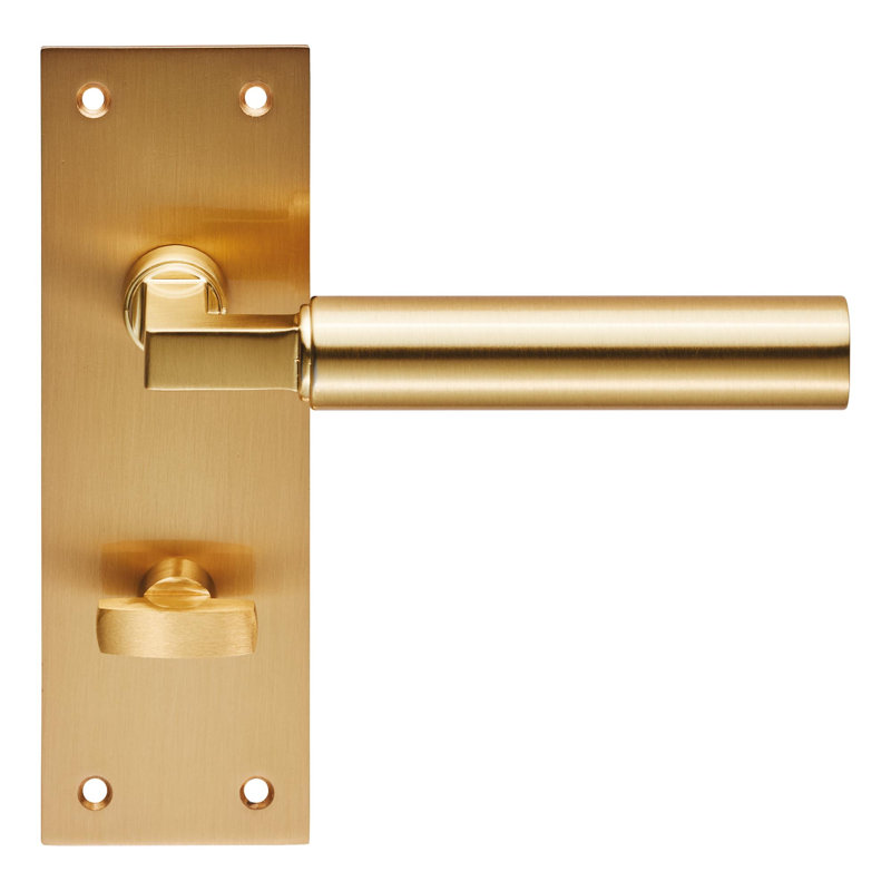 Earnestine Bathroom Door Handle, Satin Brass