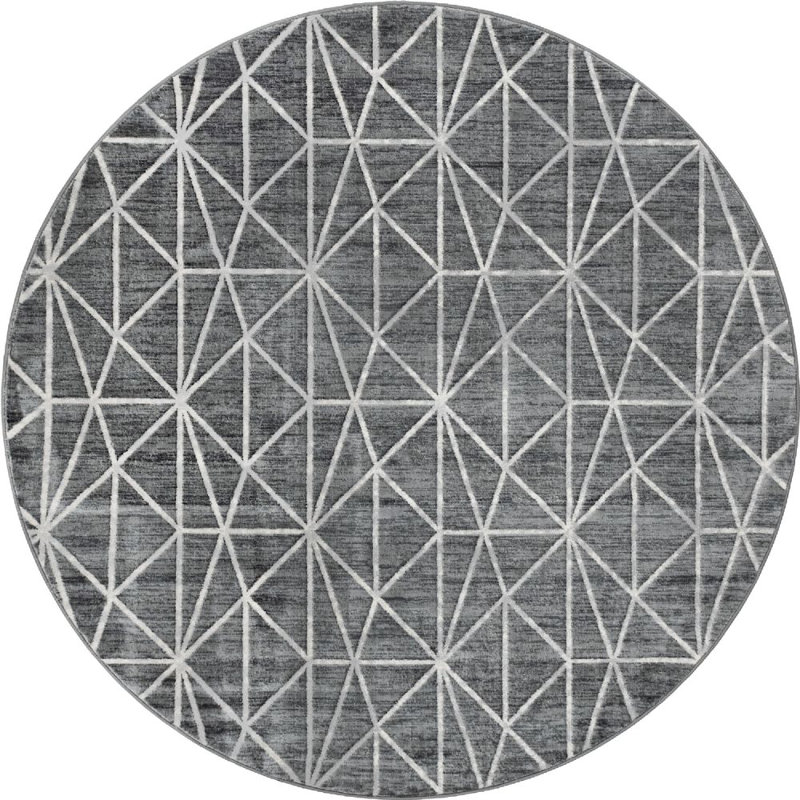 Clidy Abstract Indoor Rug, Round 3'3"