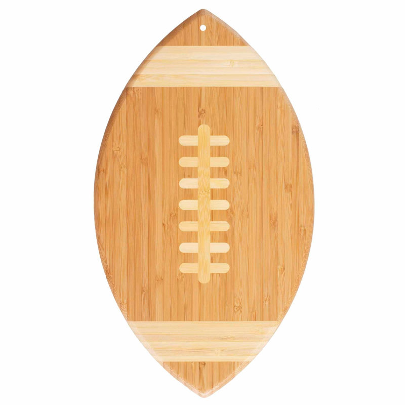 Football-Shaped Bamboo Cutting and Serving Board