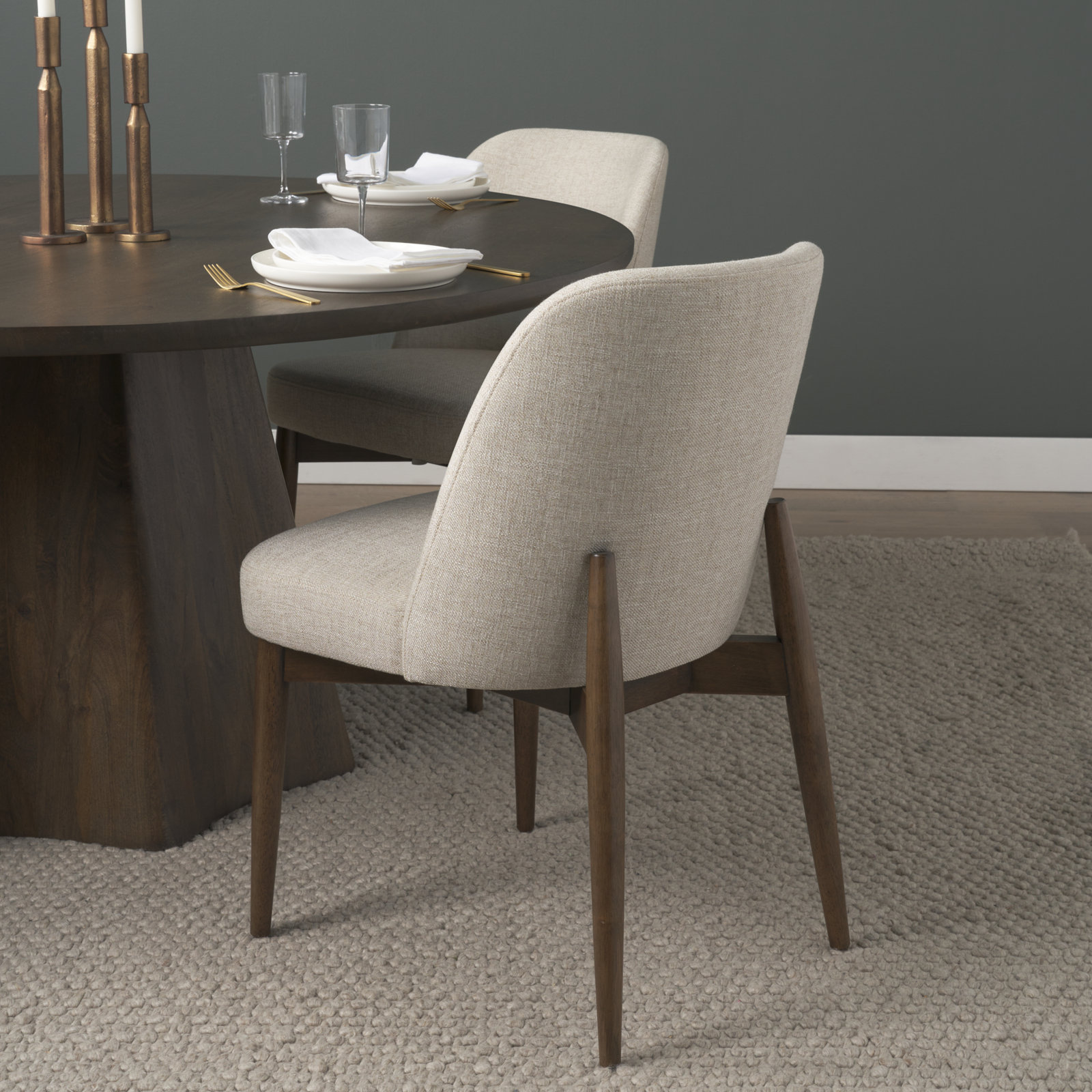 Bacco Dining Chair, Cream/Brown