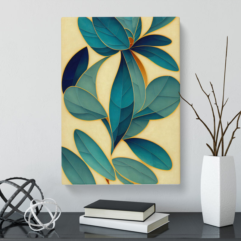 Biron Floral Leaves - Wrapped Canvas, 60cm H x 40cm W x 3cm D