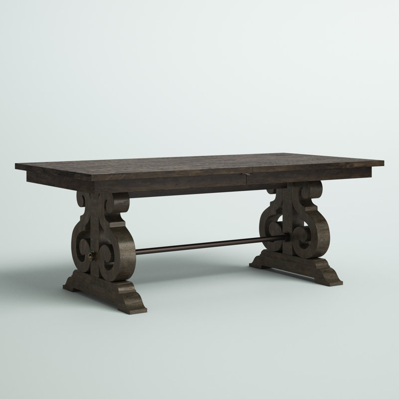 Ellsinore 112 " Extendable Rectangular with Solid Wood Base Dining Table, Peppercorn