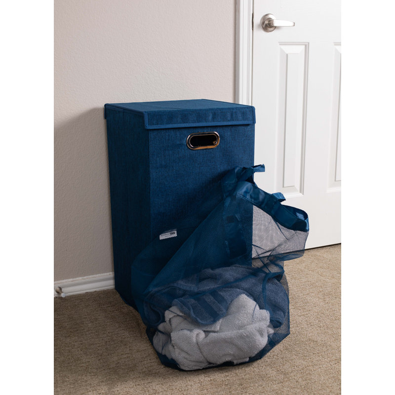 Panier à linge simple, Bleu marine, Medium (25.75" H x 14.25" W x 14.25" D)