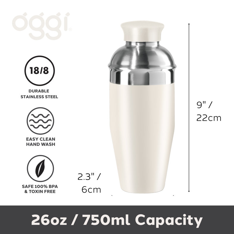 Shaker à cocktail en acier inoxydable 26 oz Oggi Barware, Gris chaleureux