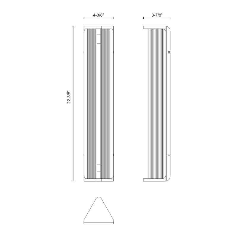 Sabre Dimmable LED Bath Bar, Ribbed Glass/Vintage Brass