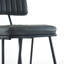 Ensemble de 2 tabourets de bar industriels, chaises à hauteur de comptoir avec revêtement en cuir polyuréthane et structure en métal, chaises de bar rétro-1107489882