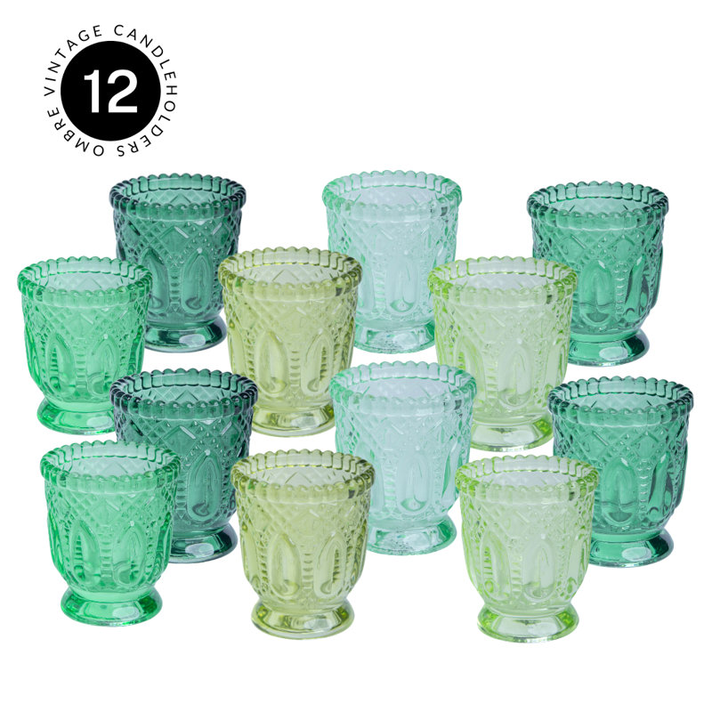 3'' H Glass Votive Holder, Green