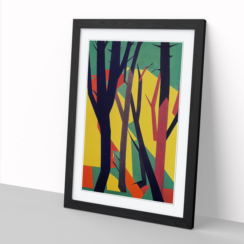 Spring Forest Abstract Vol.3 - Single Picture Frame Print, Black, 64cm H x 46cm W x 2cm D