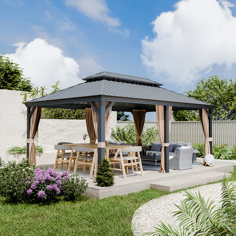 Pavillon de jardin en aluminium, 18 pi x 12 pi