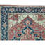 Tapis rouille et bleu noué à la main de haute qualité