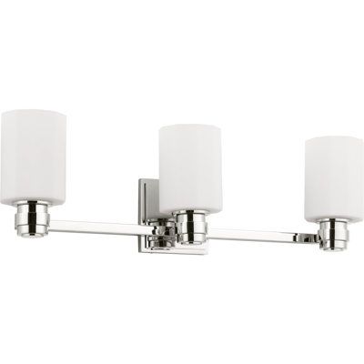 Applique murale de salle de bain Rheingold 24 po à intensité variable, style traditionnel, en nickel poli