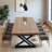 Modern walnut solid wood rectangular dining table-262330104