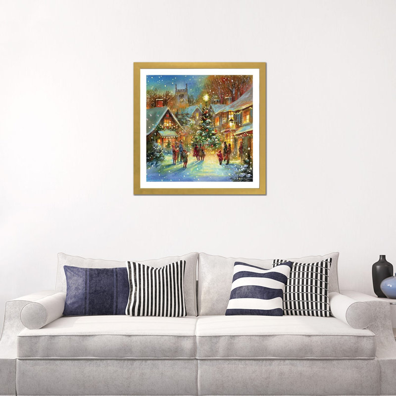 « Evening Carol » par Jim Mitchell-impression, Papier encadré doré, H 24 po x l 24 po x p 1 po