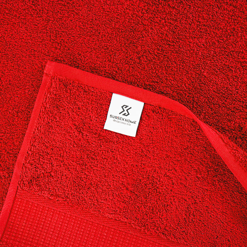 Serviette de bain 100% coton, Rouge