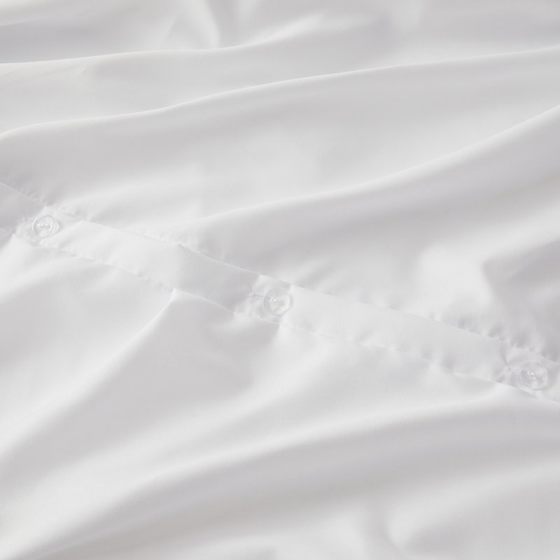 White Microfiber Pintuck Queen Duvet Cover Set