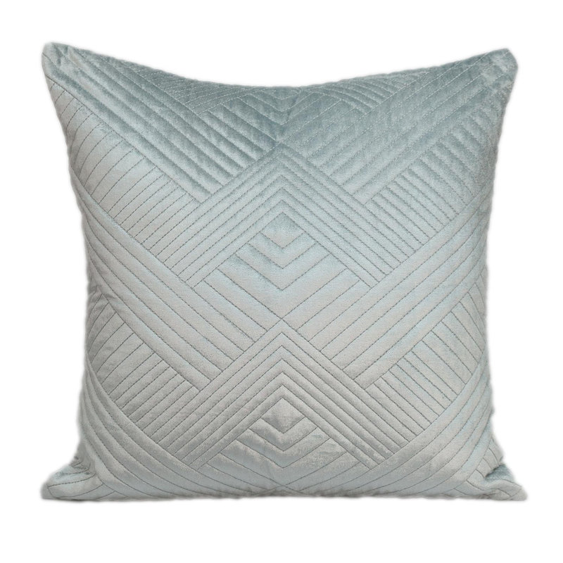 20" Teal Cotton Blend Throw Pillow, Gray