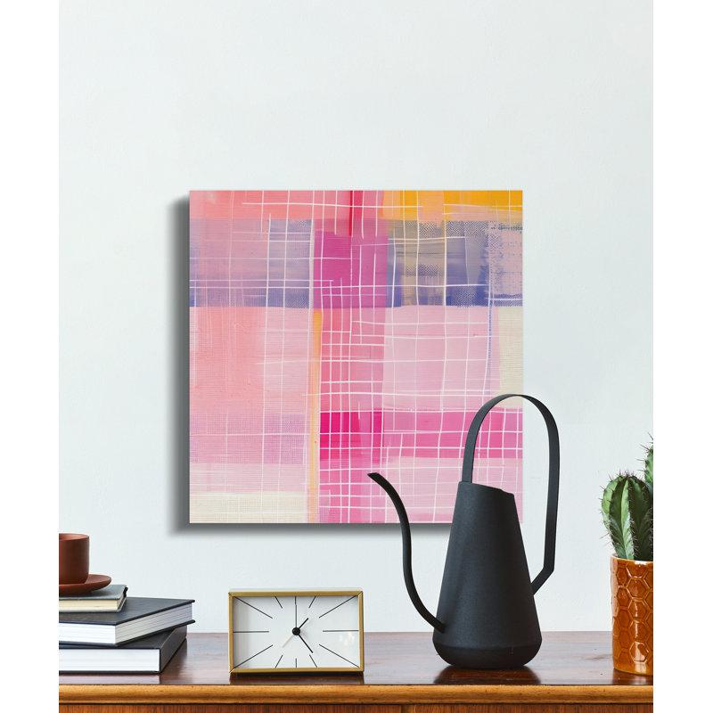 Abstract Grid Canvas Wall Art, Yellow Wall Decor, Modern Art Print, Geometric Artwork, Contemporary Home Decor, Ready to Hang