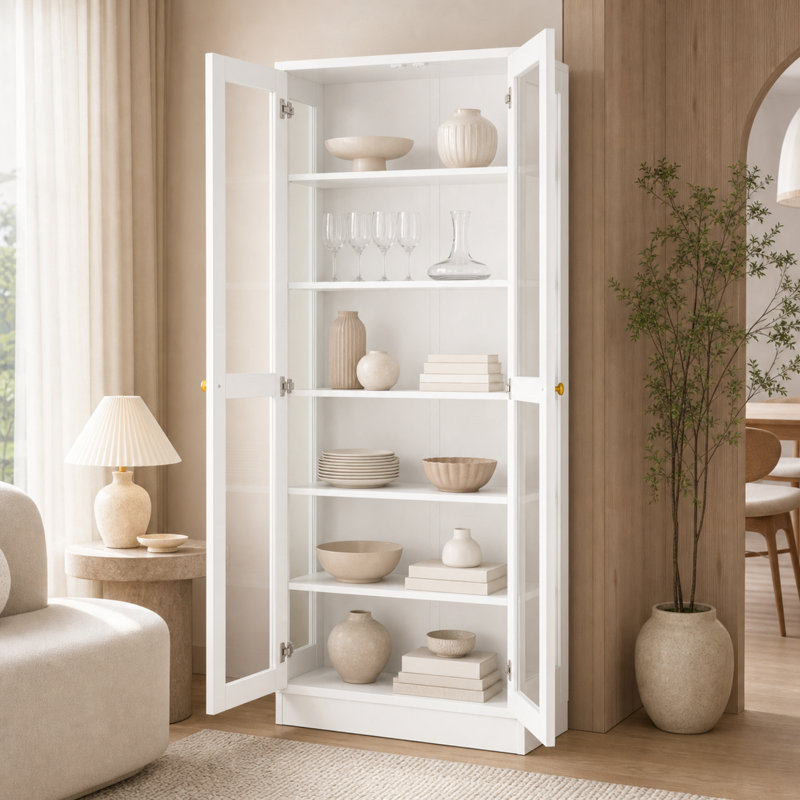 Armoire de rangement en verre H 70,9 po x l 31,5 po