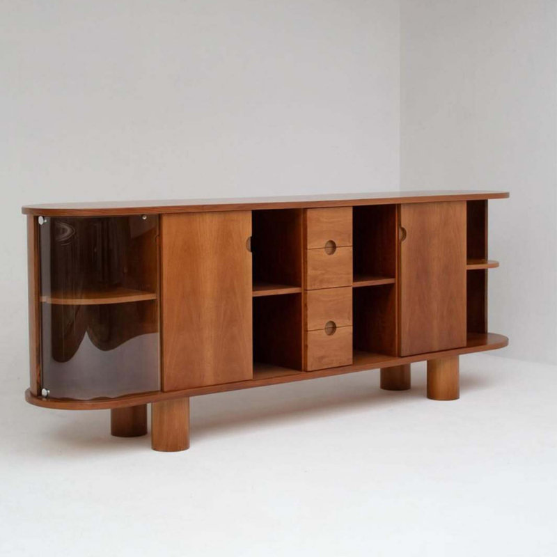 Retro Style Designed Sideboard, 32.28" H x 78.74" W x 17.72" D