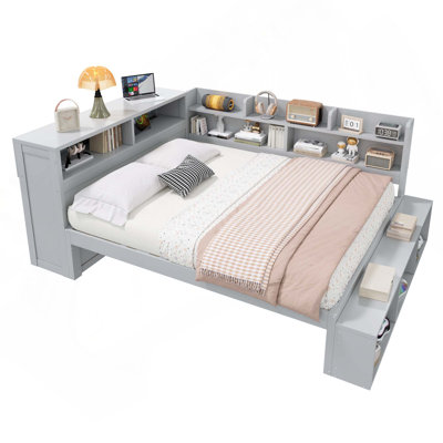 Daybed With Storage Cabinets, Shoe Cabinet And USB Ports