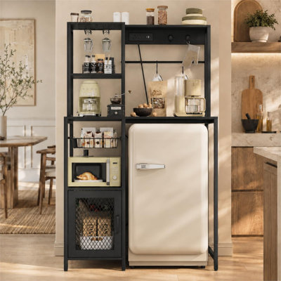 Étagère Bakers avec support pour micro-ondes et mini-réfrigérateur