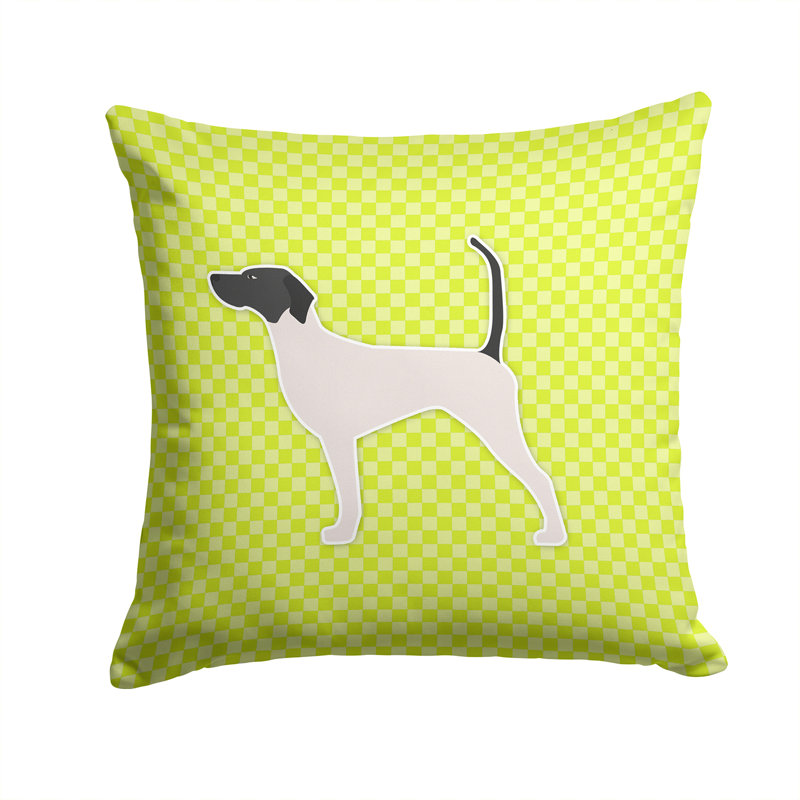 English Pointer Indoor/Outdoor Throw Pillow, 14" H x 14" H x 3" D, Green