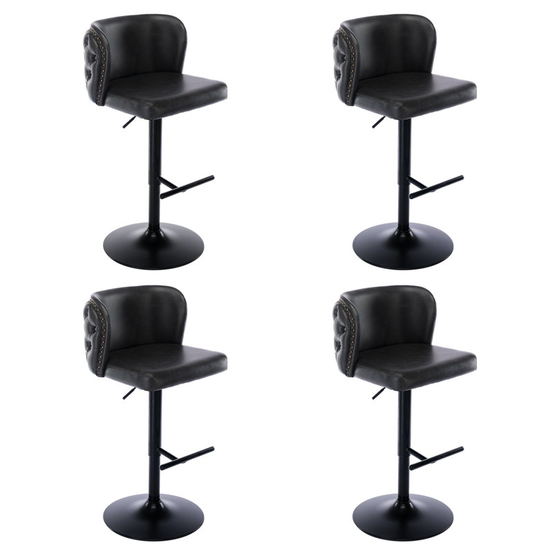 Ensemble de 4 tabourets de bar Modern, Noir, Foncé foncé