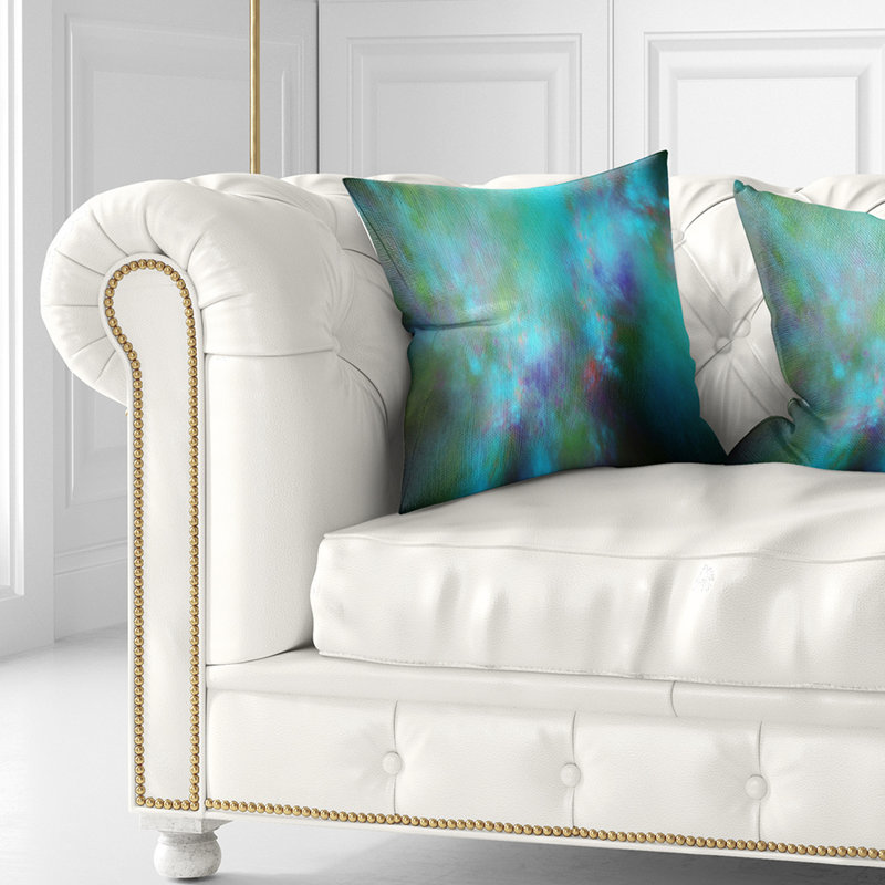 Perfect Starry Sky - Abstract Printed Pillow, 16" x 16", Throw Pillow, Blue