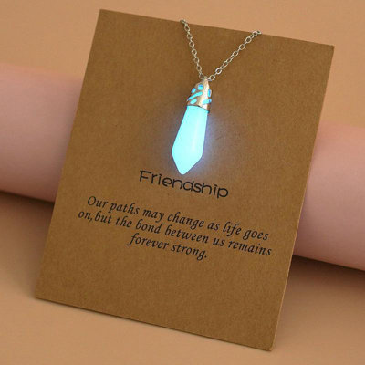 A Pendant Luminous Fluorescent Crystal Necklaces In The Dark Crystal Pendant Necklaces Hexagonal Stone Chain Necklaces Christmas Present