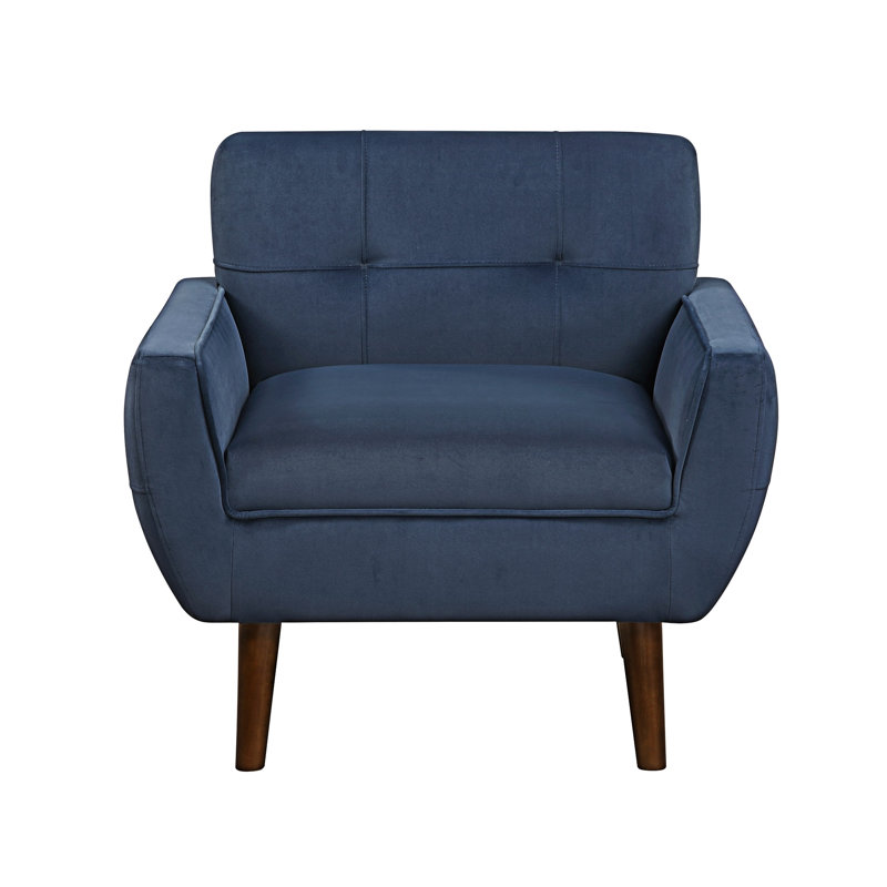 Upholstered Tufted Accent Chair, Navy