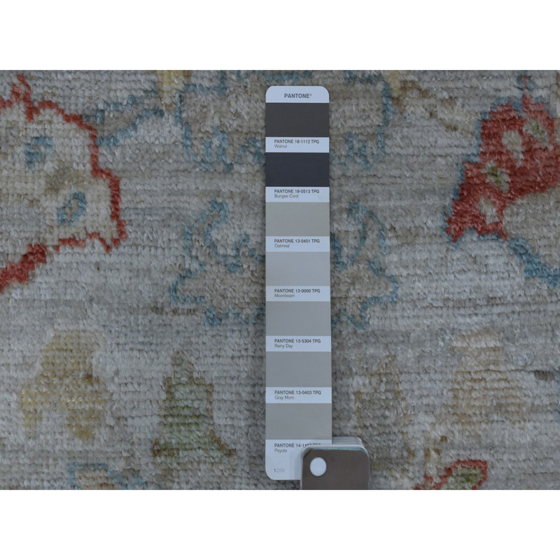 Tapis gris Oushak en laine nouée à la main 4 pi 1 po x 6 pi avec couleurs douces 0B432319B13D450DB1904496E680C955