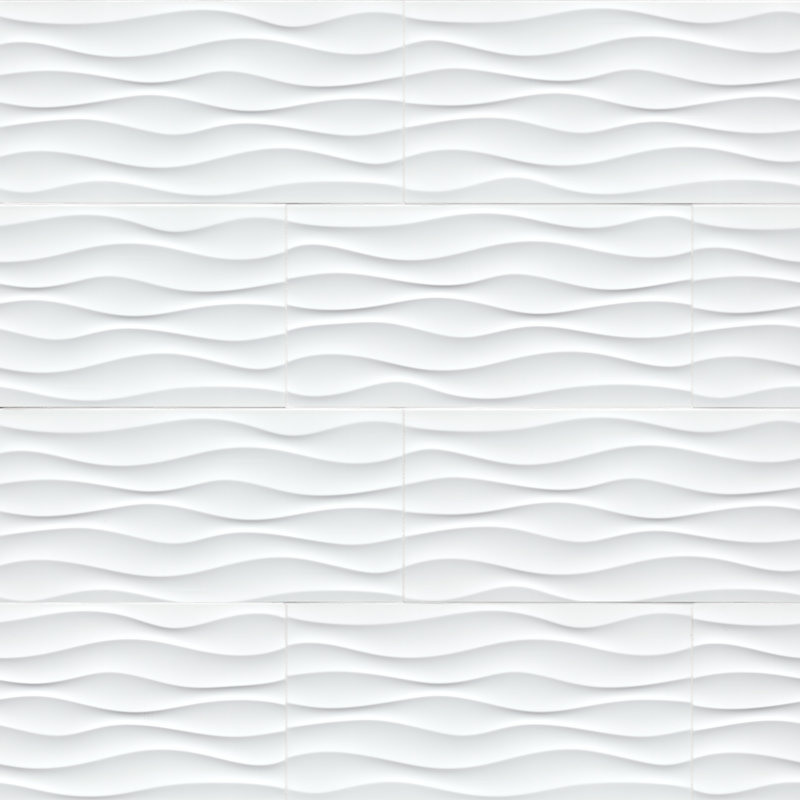 Carrelage mural en céramique lustré 12 po x 24 po Linea, Blanca