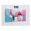 Reproduction d'art abstrait sur toile, ensemble de 3 panneaux de décoration moderne pour la maison, grand triptyque rose bleu - ensemble d'art contemporain texturé, peinture de bureau-1304835269-1304835265
