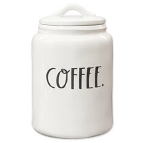 Glass Coffee Containers with Shelf Printed Coffee Bar- 2 Pcs 49oz