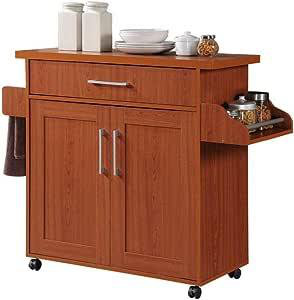 Albizu Wood Kitchen Island, Cherry