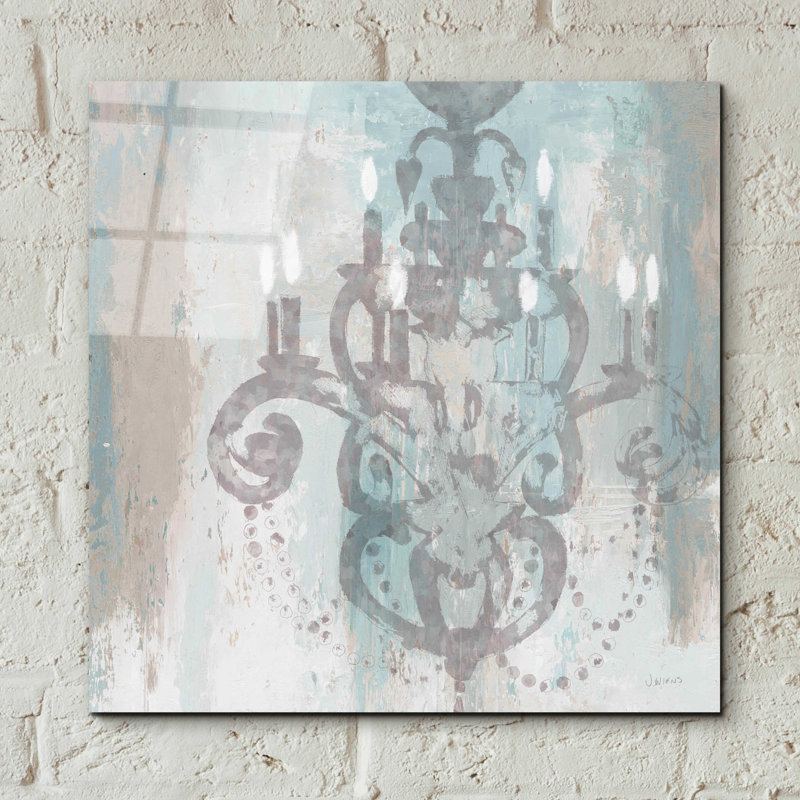 Candélabre bleu sarcelle II par James Wiens - peinture sans cadre, H 12 po x l 12 po x P 0,13 po