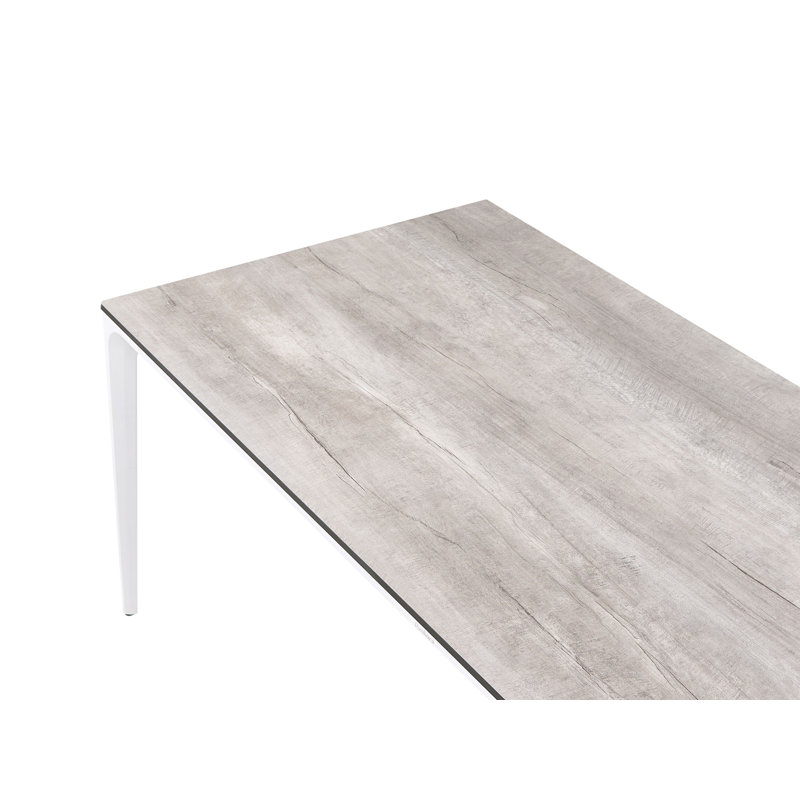 Garden Dining Table SOVARETO 180 cm 90 cm Marble Effect  Marble, White, Light Grey