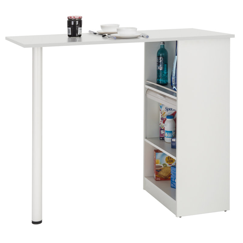 Eoin Wood Kitchen Island, White