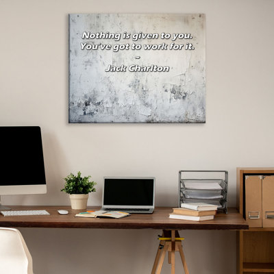Toile tendue Astoria Grand Gallery par Jack Charlton: «Rien ne vous est donné. Vous devez travailler