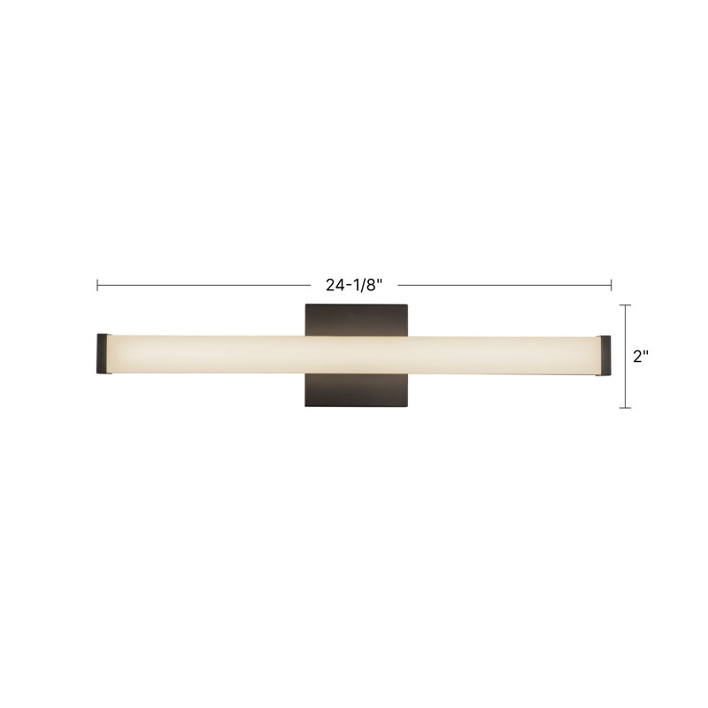 Geri 24-in Black dimmable LED Wall Sconce, Matte Black