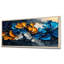 Bleu, orange, délicats pétales de fleurs en mouvement - fleurs, art mural-940437115-940437112-940437117