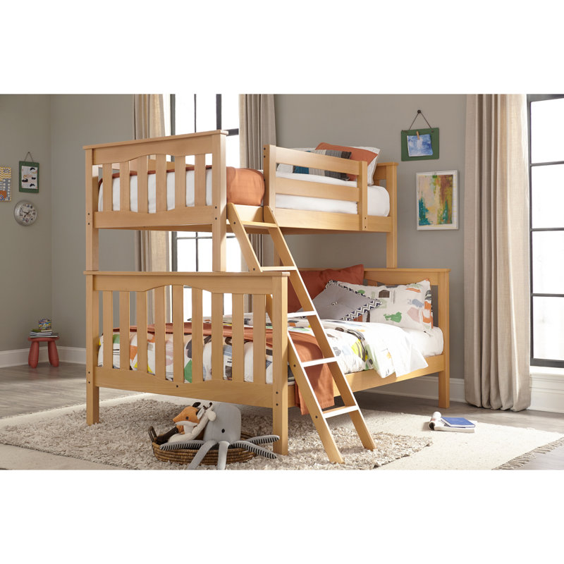 Edington Kids Twin Over Full Bunk Bed, Natural Birch
